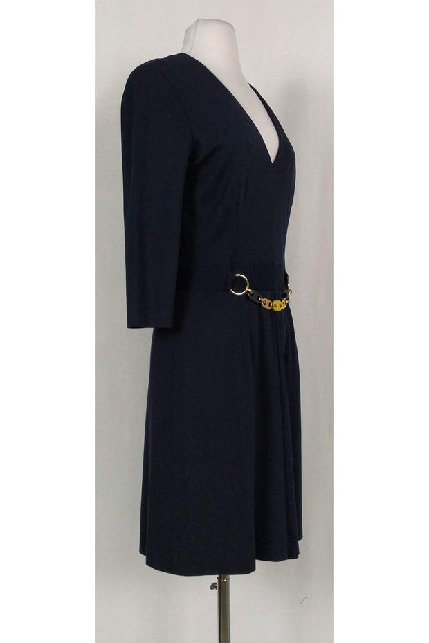 Current Boutique-Milly - Navy Blue V-Neck Dress Sz M