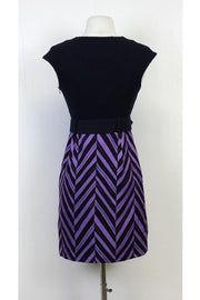 Current Boutique-Milly - Navy & Purple Chevron Dress Sz 2