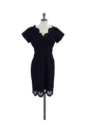 Current Boutique-Milly - Navy Short Sleeve Cotton Eyelet Dress Sz 6