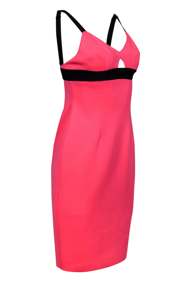 Current Boutique-Milly - Neon Pink Sleeveless Bodycon Dress w/ Cutout Sz 6