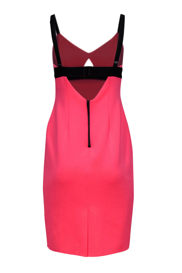 Current Boutique-Milly - Neon Pink Sleeveless Bodycon Dress w/ Cutout Sz 6