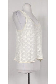 Current Boutique-Milly - Off-White Silk Lined Crochet Tank Top Sz 4