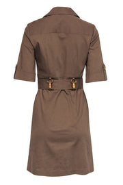 Current Boutique-Milly - Olive Green Quadruple Pocket Safari Dress w/ Belt Sz 4