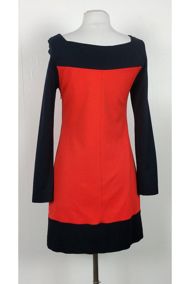 Current Boutique-Milly - Orange & Navy Shift Dress Sz S