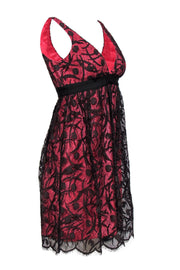 Current Boutique-Milly - Pink & Brown Lace A-Line Dress Sz 6