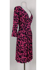 Current Boutique-Milly - Pink & Navy Filigree Dress Sz S