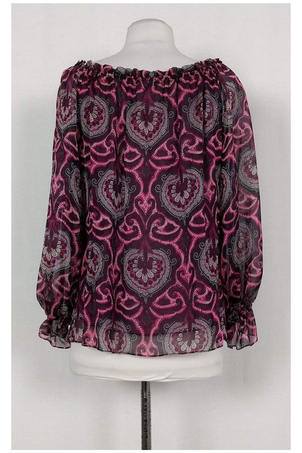 Current Boutique-Milly - Pink & Purple Paisley Print Silk Top Sz 4