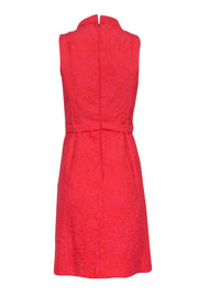 Current Boutique-Milly - Pink Sleeveless Floral Textured Sheath Dress w/ Gold Chain Belt Sz 2