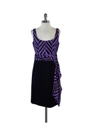 Current Boutique-Milly - Purple, Black & Navy Printed Dress Sz 6