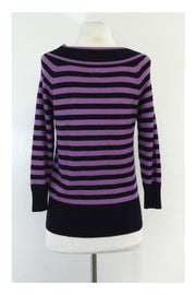 Current Boutique-Milly - Purple & Black Stripe Sweater Sz M