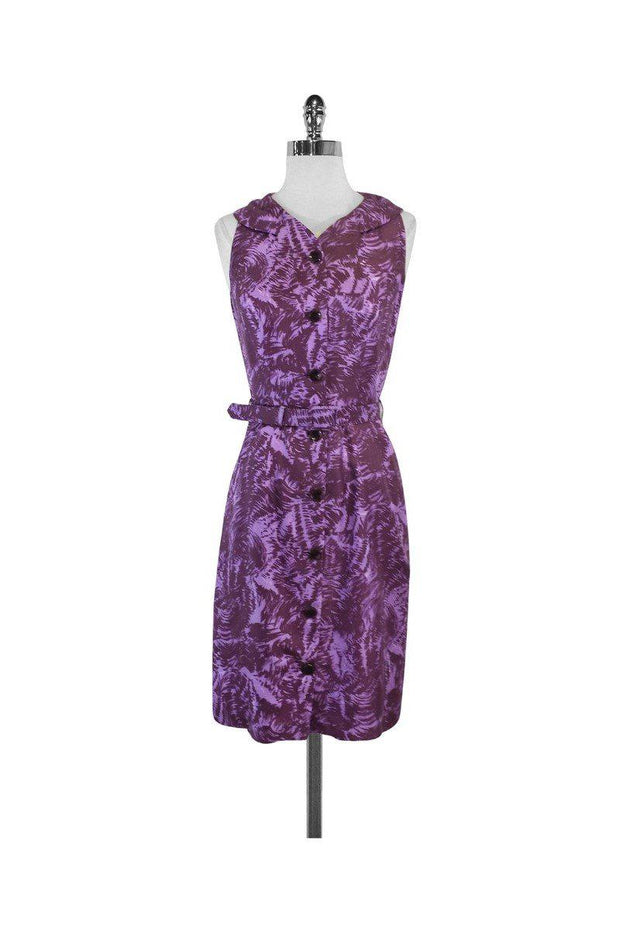 Current Boutique-Milly - Purple Print Silk Sleeveless Dress Sz 2