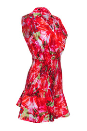 Current Boutique-Milly - Red & Multi Colored Tropical Print Sleeveless Mini Dress Sz 8