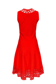 Current Boutique-Milly - Red Orange Dress w/ Laser Cut Designs Sz L