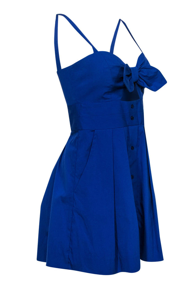 Current Boutique-Milly - Royal Blue Fit & Flare Dress w/ Bow Sz 2
