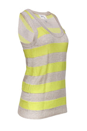 Current Boutique-Milly - Tan & Yellow Striped Knit Tank Sz P
