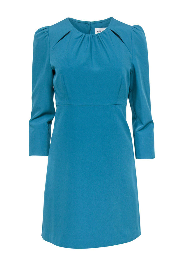 Current Boutique-Milly - Teal Sheath Dress w/ Cutouts Sz 6