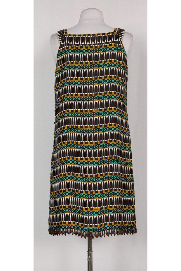 Current Boutique-Milly - Tribal Print Shift Dress w/ Beads Sz 4