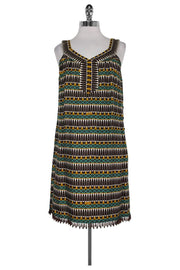 Current Boutique-Milly - Tribal Print Shift Dress w/ Beads Sz 4