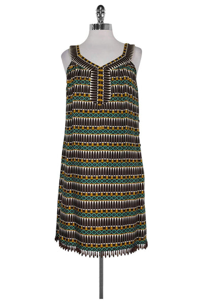 Current Boutique-Milly - Tribal Print Shift Dress w/ Beads Sz 4