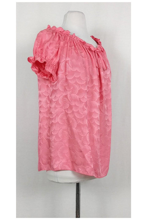 Current Boutique-Milly - Watermelon Pink Ruffle Blouse Sz 8