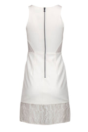 Current Boutique-Milly - White A-Line Dress w/ Sheer Mesh Cutouts & Hem Sz 0