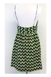 Current Boutique-Milly - White, Brown & Green Circle Print Dress Sz 8