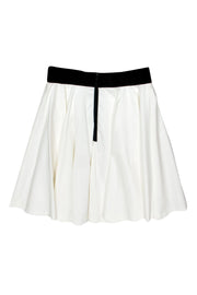Current Boutique-Milly - White Flare Skirt w/ Black Waistband Sz 4