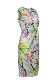 Current Boutique-Milly - White & Multi-Scribbled Print Sleeveless Shift Dress Sz 8