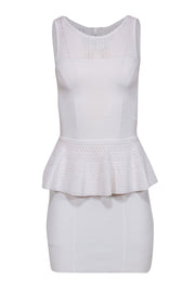 Current Boutique-Milly - White Peplum Bandage Midi Dress w/ Crochet Sz P