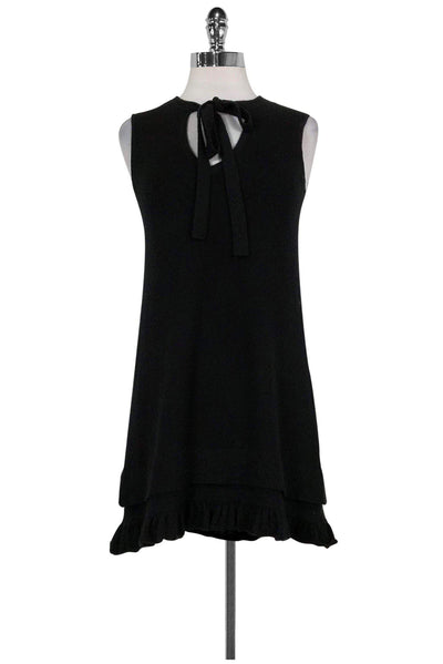 Current Boutique-Minnie Rose - Black Cashmere Ruffle Dress Sz XS