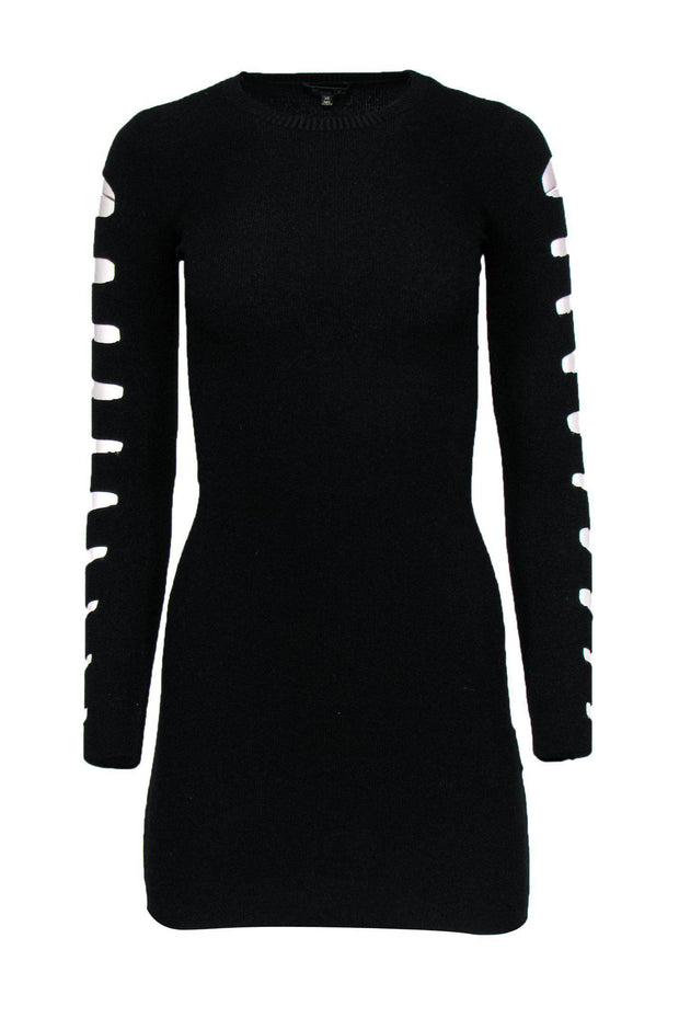 Current Boutique-Minnie Rose - Black Knit Bodycon Dress w/ Sleeve Cutouts Sz XS