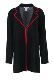 Current Boutique-Misook - Black Knit Blazer w/ Red Trim Sz 1X