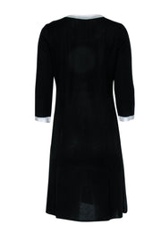 Current Boutique-Misook - Black & White Print Long Sleeve Knit Midi Dress Sz S