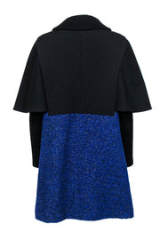 Current Boutique-Missoni - Black & Blue Clasped Longline Caped Coat Sz