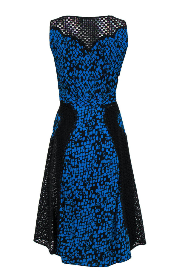 Current Boutique-Missoni - Black & Blue Patterned Dress w/ Lace Accents Sz 4
