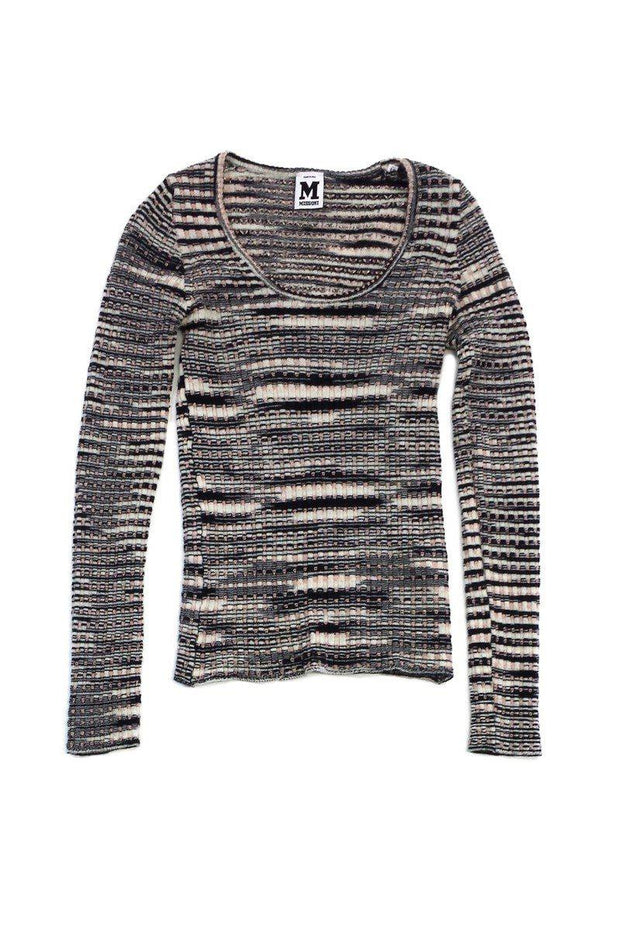 Current Boutique-Missoni - Black, Cream & Peach Knit Sweater Sz 2
