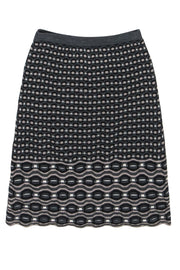 Current Boutique-Missoni - Black, Gray & Beige Pattern Textured Knit Skirt Sz 2