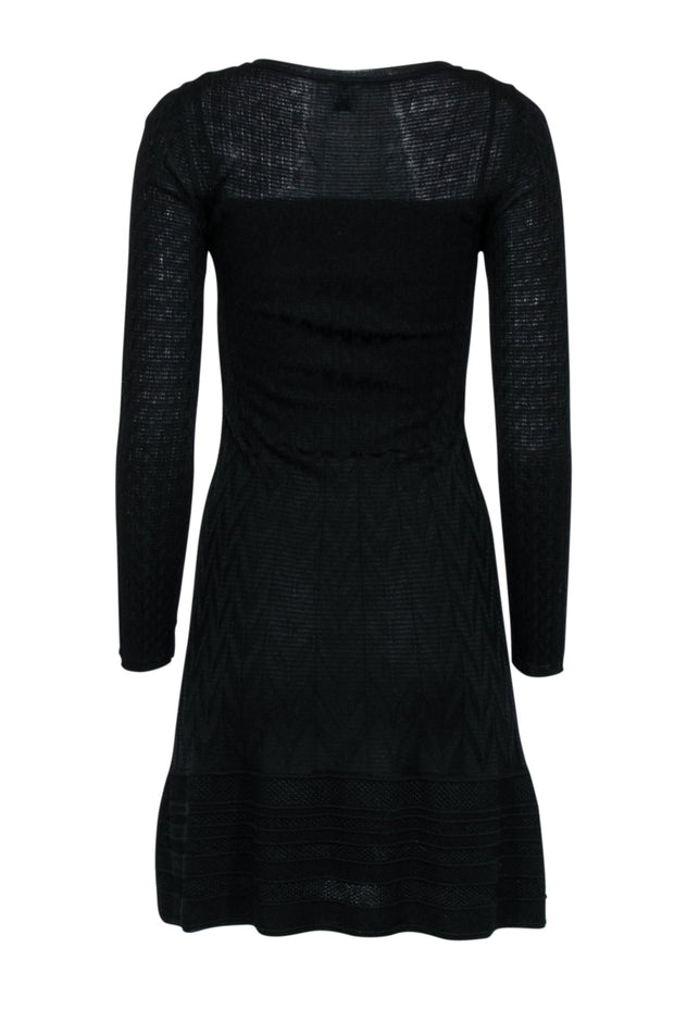 Current Boutique-Missoni - Black Long Sleeve Knit Dress Sz 4