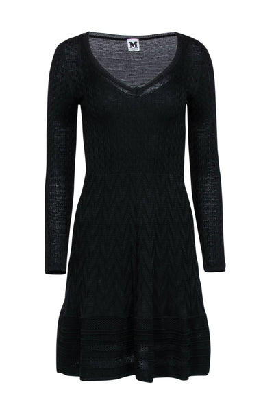 Current Boutique-Missoni - Black Long Sleeve Knit Dress Sz 4