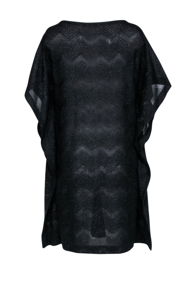Current Boutique-Missoni - Black Sparkle Knit Short Kaftan Sz L