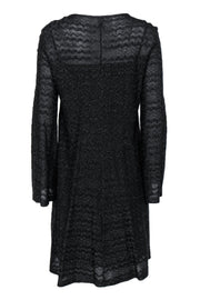 Current Boutique-Missoni - Black Sparkly Chevron Knit Dress Sz M