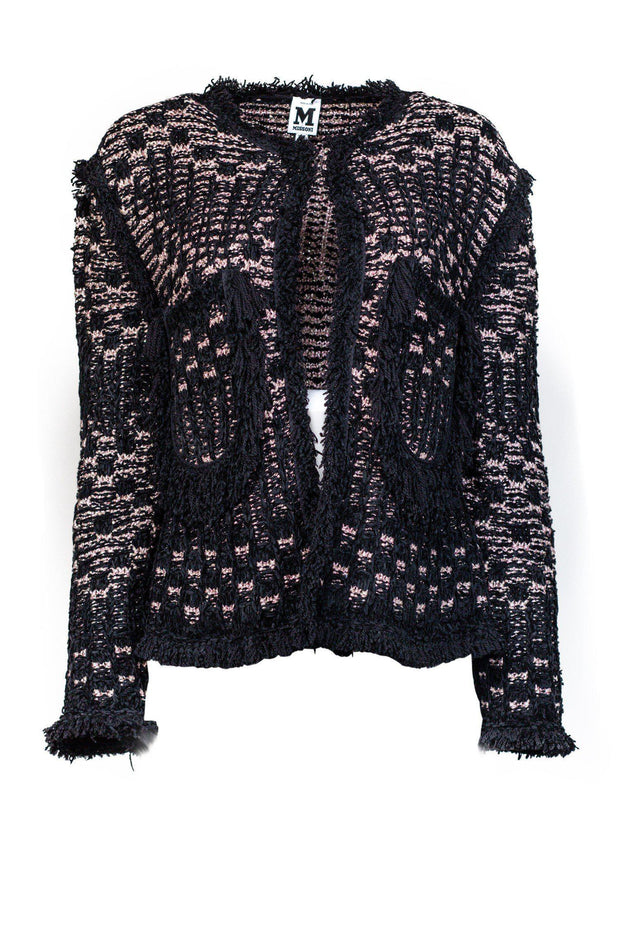 Current Boutique-Missoni - Black w/ Metallic Fringe Tweed Blazer Sz M