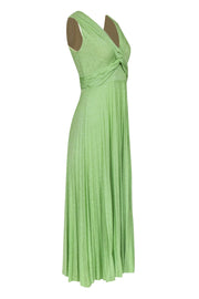 Current Boutique-Missoni Collection - Mint Sparkle Knit Gown w/ Knot Bodice & Knife Pleat Skirt Sz L