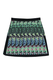 Current Boutique-Missoni - Green & Black Floral Print Miniskirt Size 8