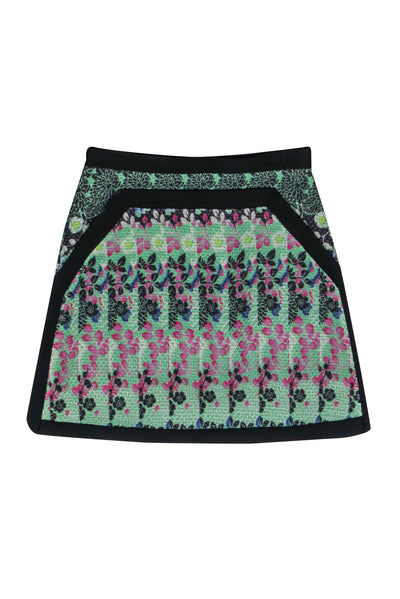 Current Boutique-Missoni - Green & Black Floral Print Miniskirt Size 8