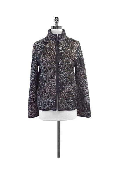 Current Boutique-Missoni - Grey Print Wool Blend Knit Jacket Sz 10