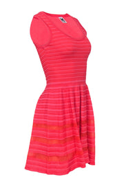 Current Boutique-Missoni - Hot Pink & Orange Striped Knit Mini Dress Sz 4