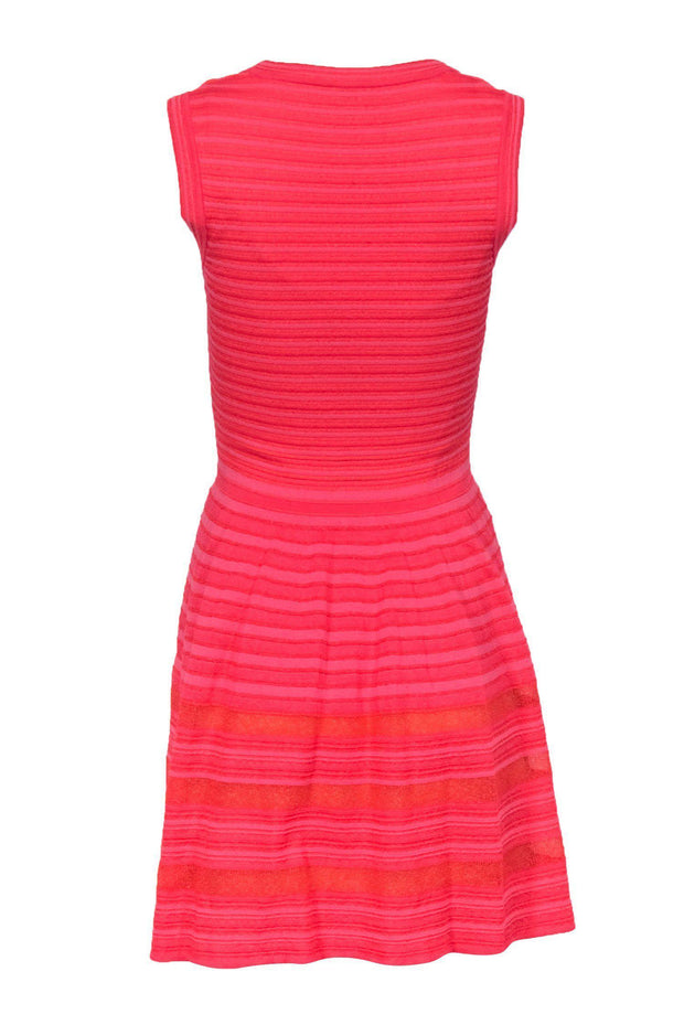 Current Boutique-Missoni - Hot Pink & Orange Striped Knit Mini Dress Sz 4