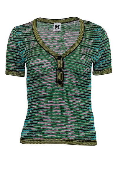 Current Boutique-Missoni - Multicolor Knit Short Sleeved Top Sz 6