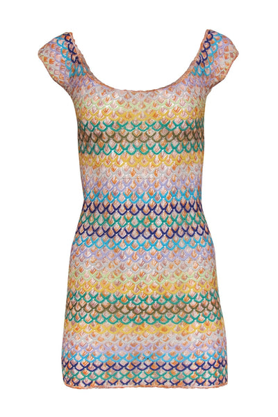 Current Boutique-Missoni - Multicolor Scalloped Crochet Scoop Neck Dress Sz 2